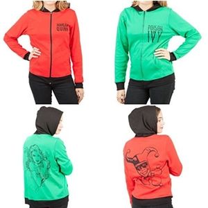 Juniors Harley Quinn Poison Ivy Reversible Zip Up